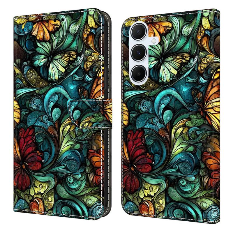 Folio-hoesje Samsung Galaxy A17 4g / 5g Telefoonhoesje Aquarel Bloemen En Planten