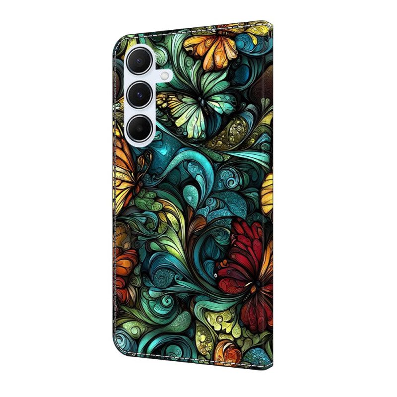 Folio-hoesje Samsung Galaxy A17 4g / 5g Telefoonhoesje Aquarel Bloemen En Planten