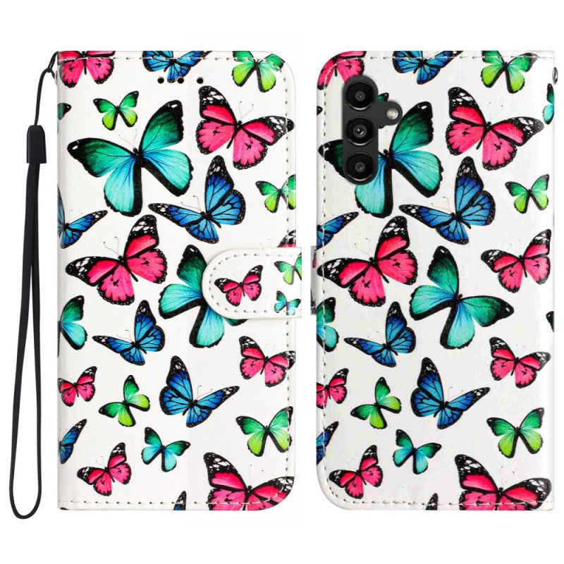 Folio-hoesje Samsung Galaxy A17 4g / 5g Telefoonhoesje Kleurrijke Vlinders