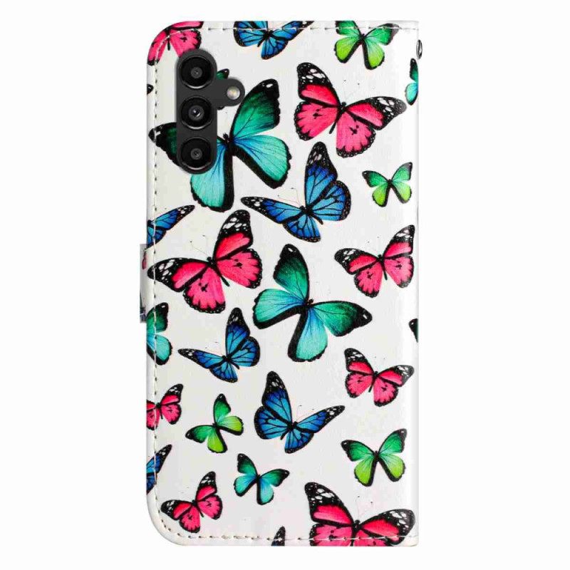 Folio-hoesje Samsung Galaxy A17 4g / 5g Telefoonhoesje Kleurrijke Vlinders