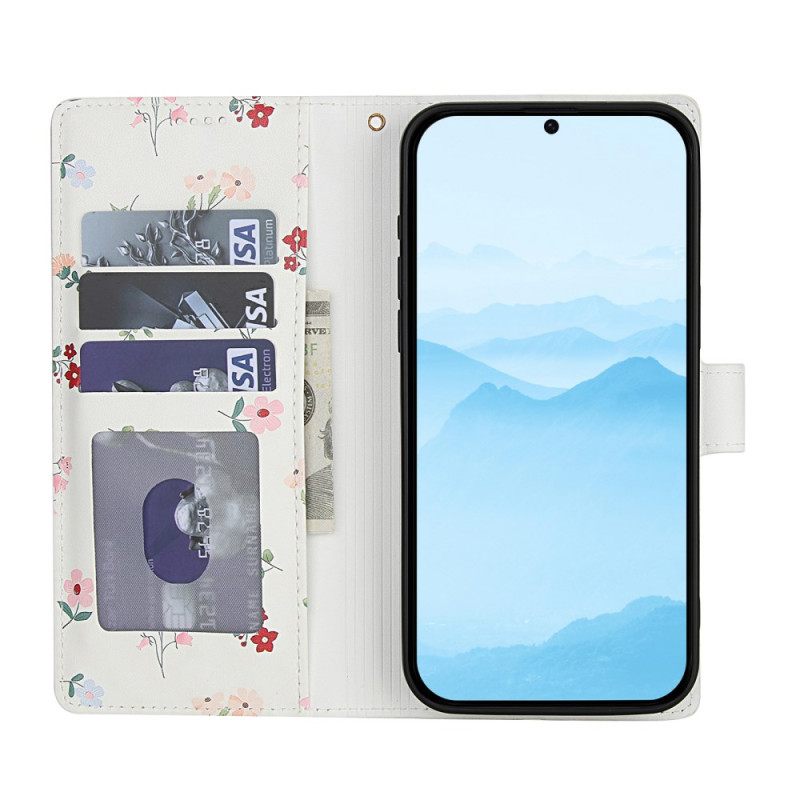 Folio-hoesje Samsung Galaxy A17 4g / 5g Telefoonhoesje Portemonnee Met Bloemenprint