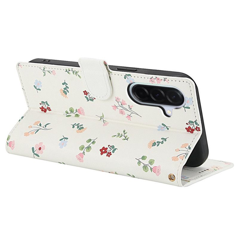 Folio-hoesje Samsung Galaxy A17 4g / 5g Telefoonhoesje Portemonnee Met Bloemenprint