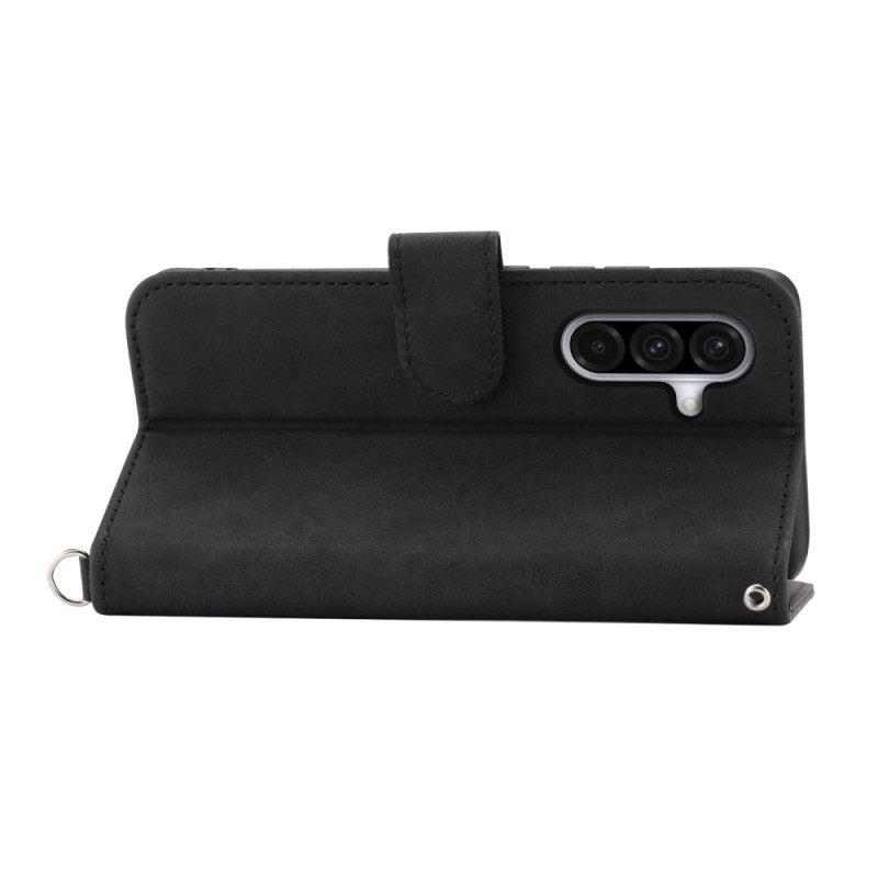 Folio-hoesje Samsung Galaxy A17 4g / 5g Telefoonhoesje Portemonnee Met Kant En Suède-effect