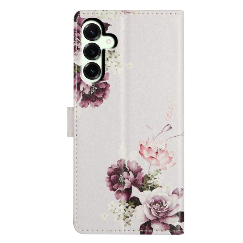 Folio-hoesje Samsung Galaxy A17 4g / 5g Telefoonhoesje Retro Bloemen
