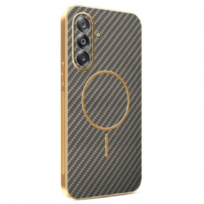 Hoesje Samsung Galaxy A17 4g / 5g Magnetische Koolstofvezeltextuur Bescherming Hoesje