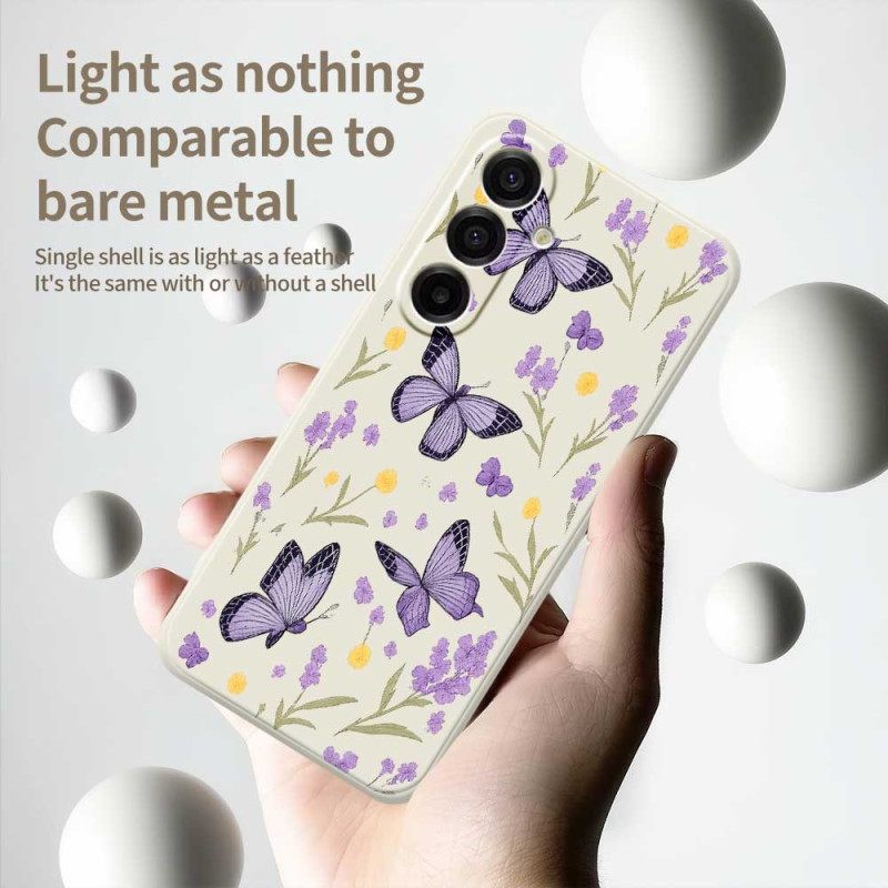 Hoesje Samsung Galaxy A17 4g / 5g Paarse Vlinders