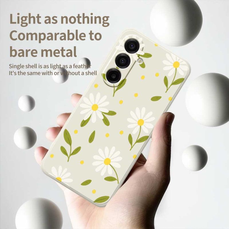 Hoesje Samsung Galaxy A17 4g / 5g Witte Bloemen