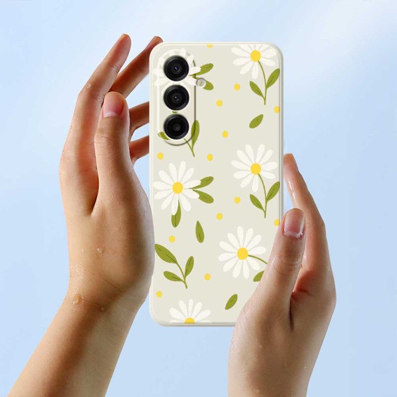 Hoesje Samsung Galaxy A17 4g / 5g Witte Bloemen