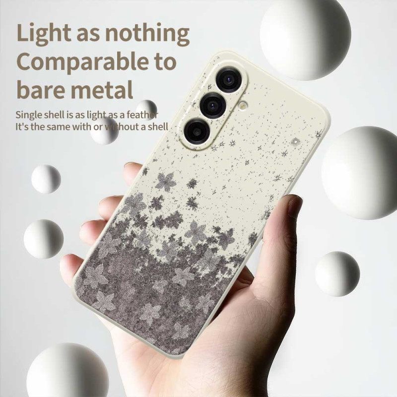 Hoesje Voor Samsung Galaxy A17 4g / 5g Grijze Bloemen