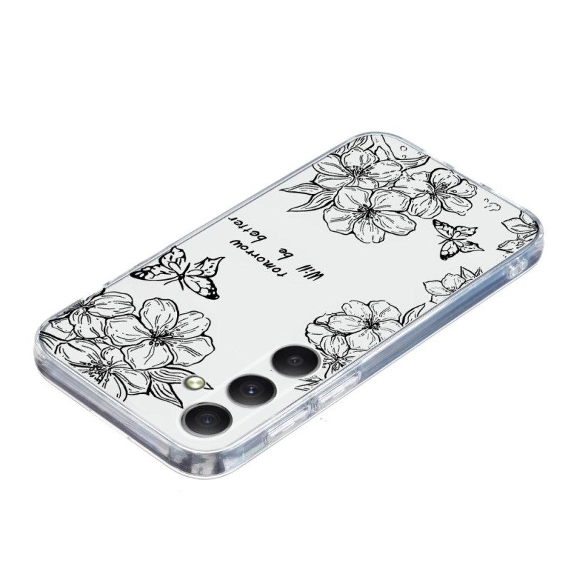 Hoesje Voor Samsung Galaxy A17 4g / 5g Vlinders En Witte Bloemen