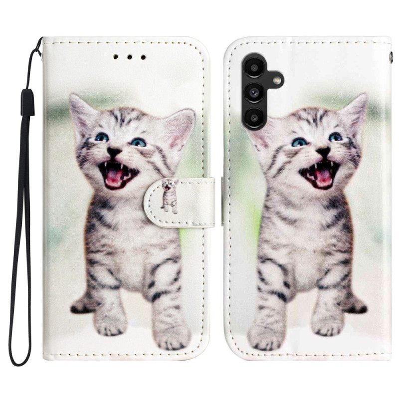 Leren Hoesje Samsung Galaxy A17 4g / 5g Kattenpatroon