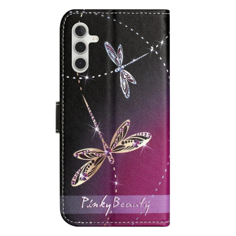 Leren Hoesje Samsung Galaxy A17 4g / 5g Libellen Bescherming Hoesje