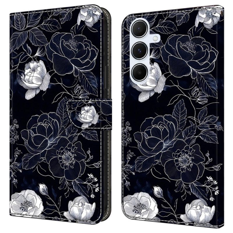 Leren Hoesje Samsung Galaxy A17 4g / 5g Vintage Bloemen Bescherming Hoesje