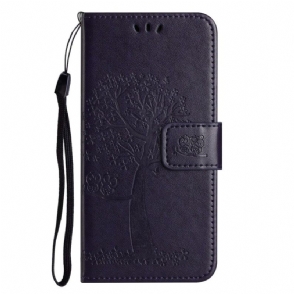Leren Hoesje Voor Samsung Galaxy A17 4g / 5g Boom En Uilen