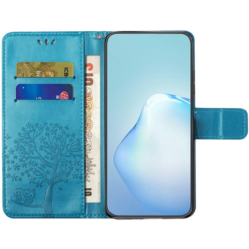 Leren Hoesje Voor Samsung Galaxy A17 4g / 5g Boom En Uilen
