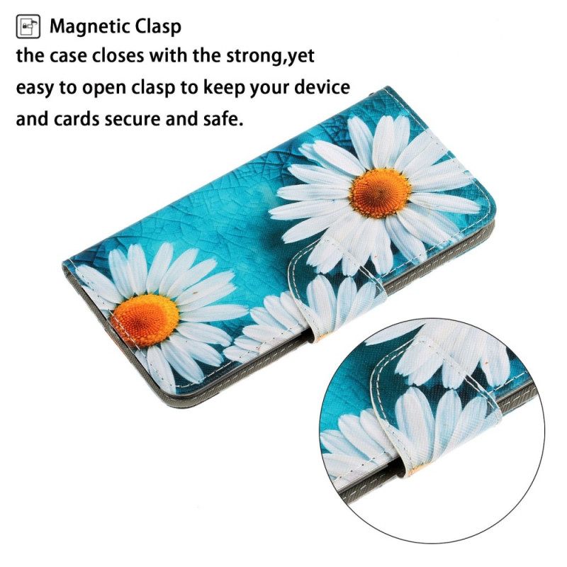 Leren Hoesje Voor Samsung Galaxy A17 4g / 5g Chrysanten