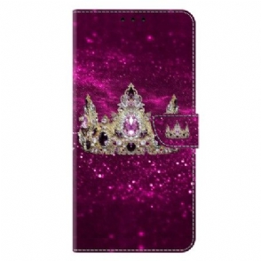 Leren Hoesje Voor Samsung Galaxy A17 4g / 5g Diamanten Kroon