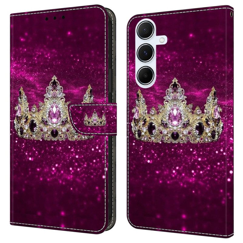 Leren Hoesje Voor Samsung Galaxy A17 4g / 5g Diamanten Kroon