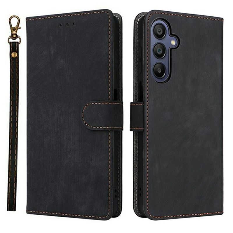 Leren Hoesje Voor Samsung Galaxy A17 4g / 5g Rfid-blokkerend Suède-effect