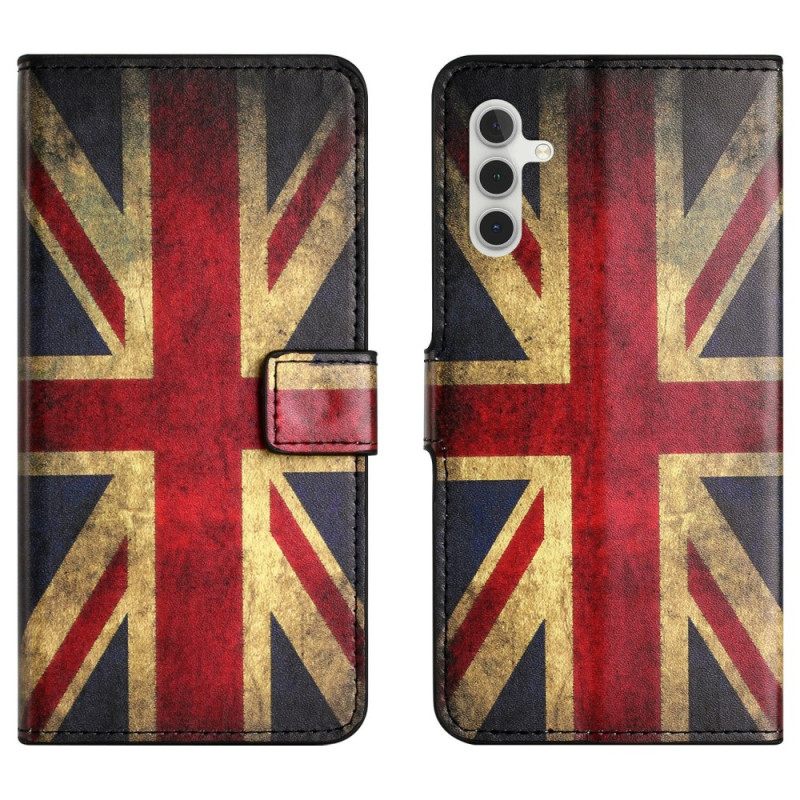 Leren Hoesje Voor Samsung Galaxy A17 4g / 5g Vintage Amerikaanse Vlag