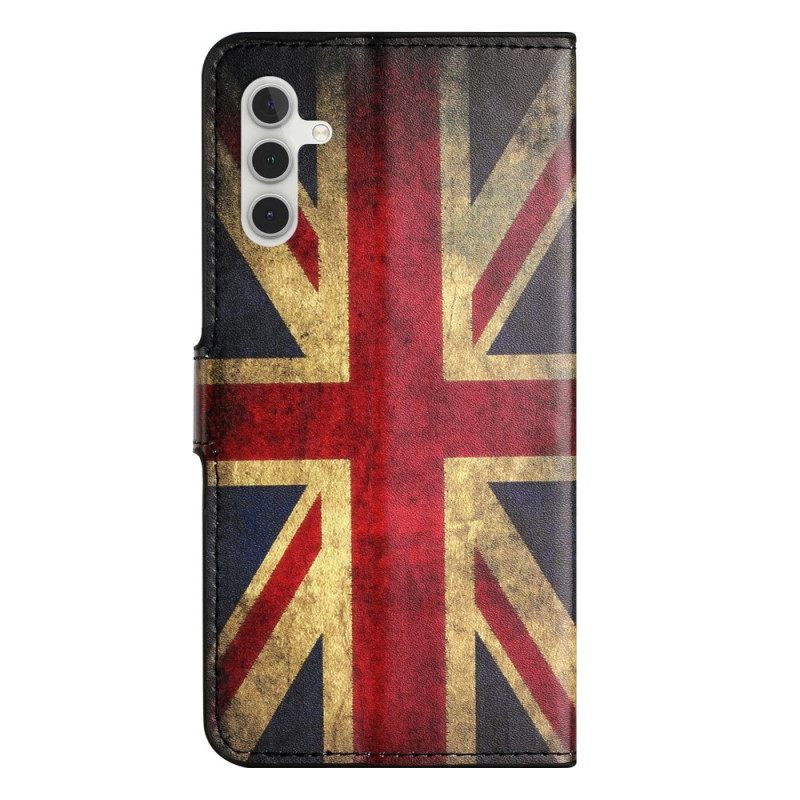 Leren Hoesje Voor Samsung Galaxy A17 4g / 5g Vintage Amerikaanse Vlag