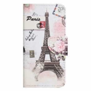 Leren Hoesje Voor Samsung Galaxy A17 4g / 5g Vintage Eiffeltoren