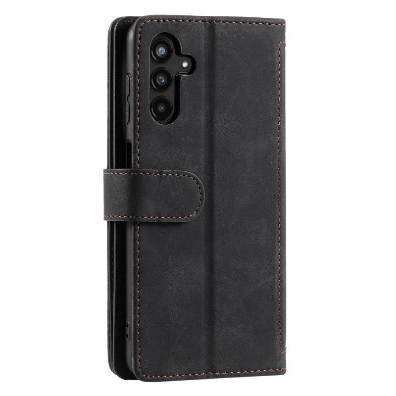 Leren Hoesje Voor Samsung Galaxy A17 4g / 5g Vintage Portemonnee Met 9 Kaartsleuven