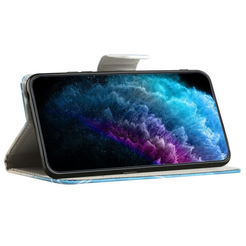 Leren Hoesje Voor Samsung Galaxy A17 4g / 5g Vlinderpatroon