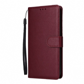 Bescherming Hoesje Realme Note 60 Effen Leerlook