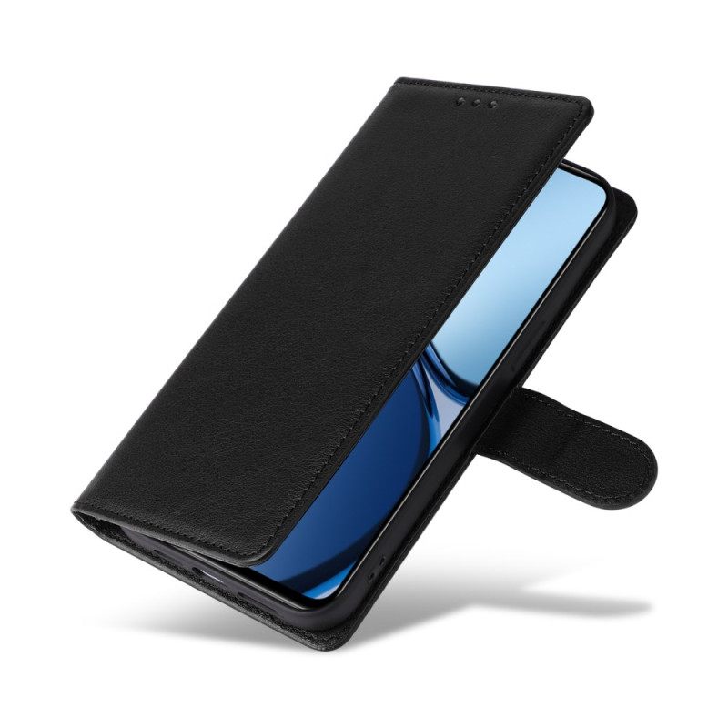 Bescherming Hoesje Realme Note 60 Effen Leerlook