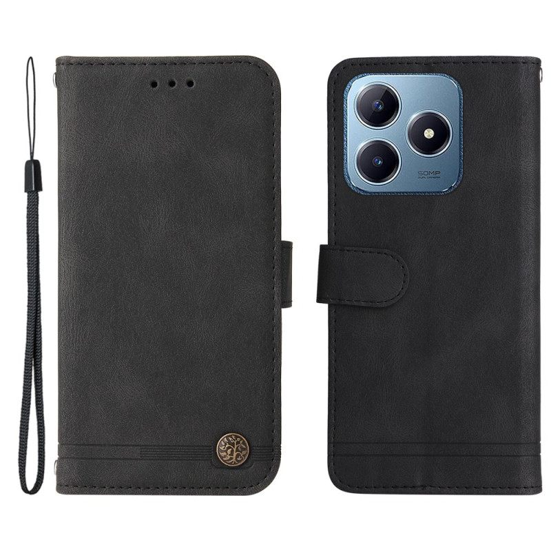 Bescherming Hoesje Realme Note 60 Sierlijke Klinknagel Met Suède-look