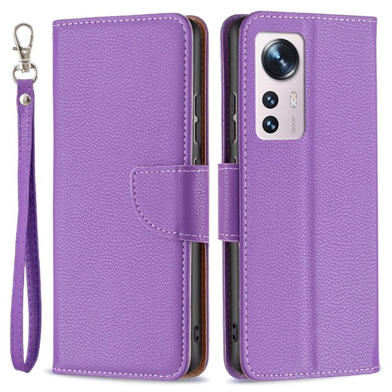 Cover voor Xiaomi 12 Folio-hoesje Generfd Leereffect