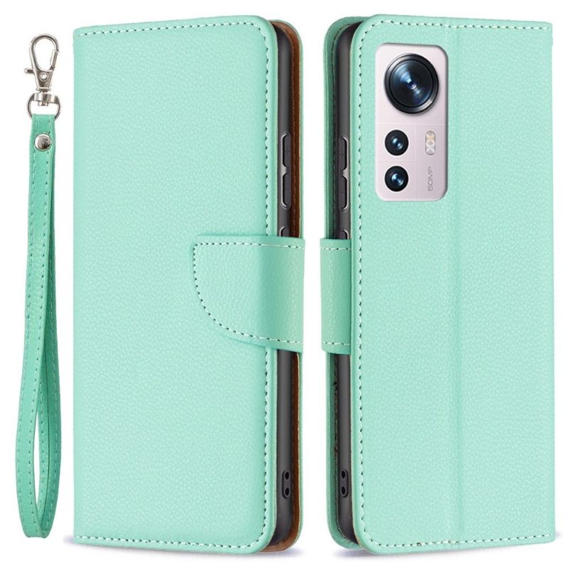 Cover voor Xiaomi 12 Folio-hoesje Generfd Leereffect