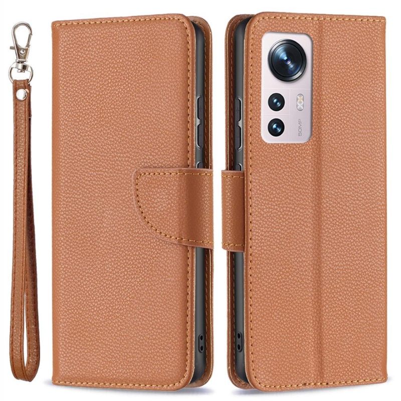 Cover voor Xiaomi 12 Folio-hoesje Generfd Leereffect