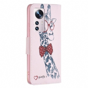 Folio-hoesje voor Xiaomi 12 Giraf Met Bril