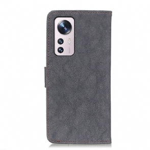 Folio-hoesje voor Xiaomi 12 Khazneh Retro Leereffect