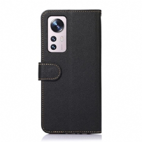 Folio-hoesje voor Xiaomi 12 Khazneh Zichtbare Naden