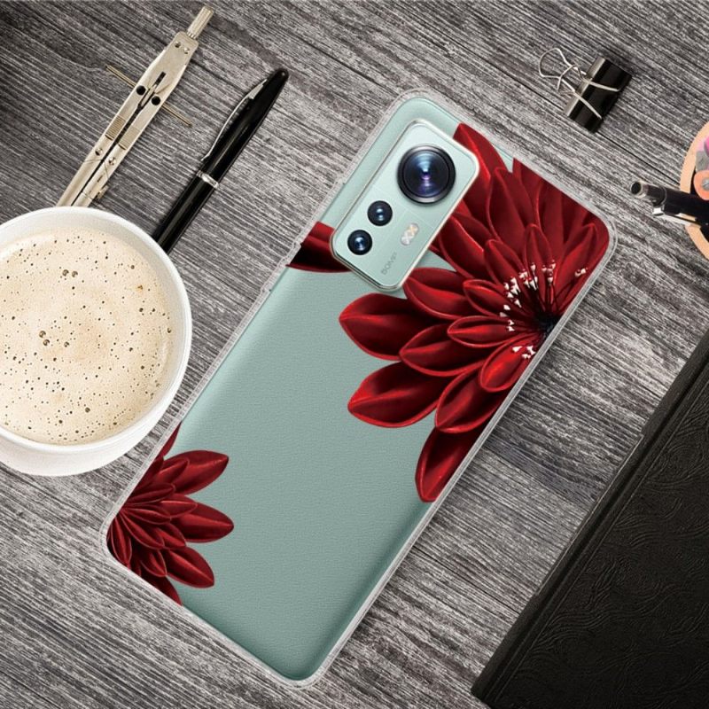 Hoesje voor Xiaomi 12 Rode Bloemblaadjes