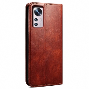 Leren Hoesje voor Xiaomi 12 Bescherming Ernestine Zichtbare Naden