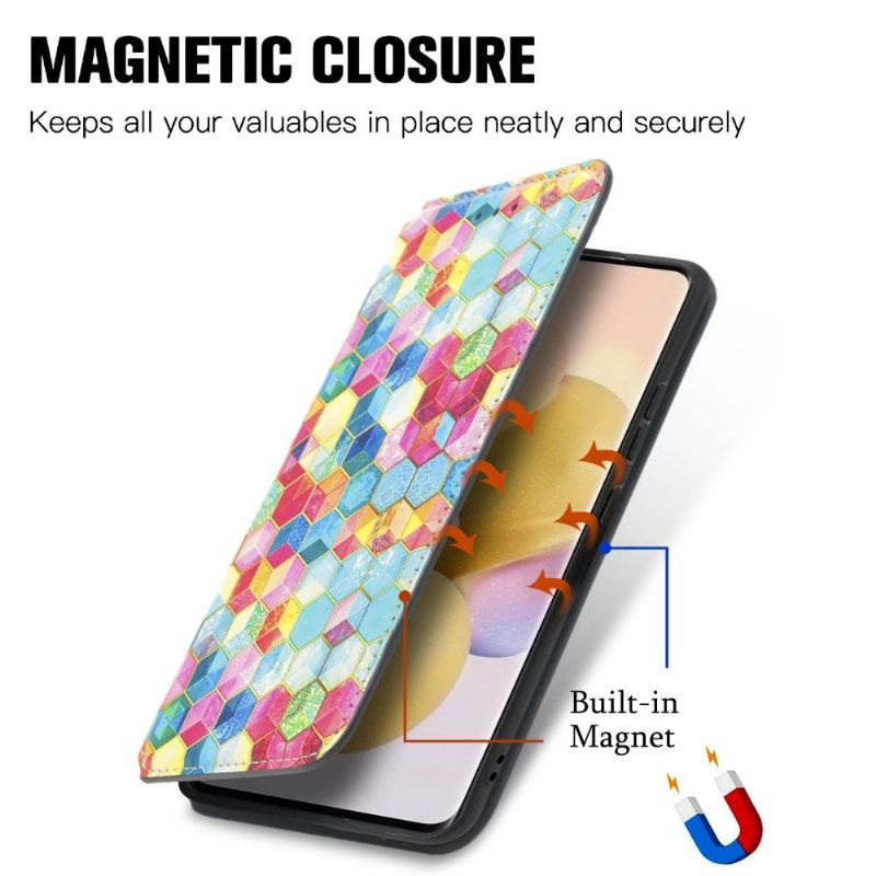 Leren Hoesje voor Xiaomi 12 Bescherming Gekleurde Blokjes