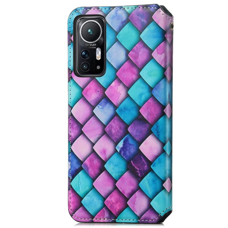 Leren Hoesje voor Xiaomi 12 Bescherming Gekleurde Schaalstijl