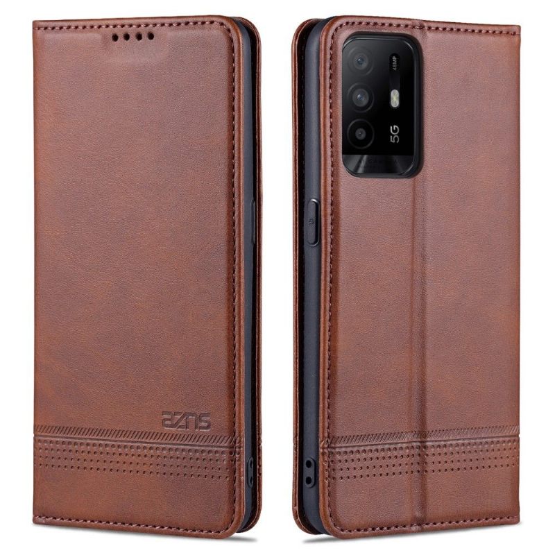 Cover voor Oppo A94 5G Anti-fall Portemonnee Leren Kunstleer