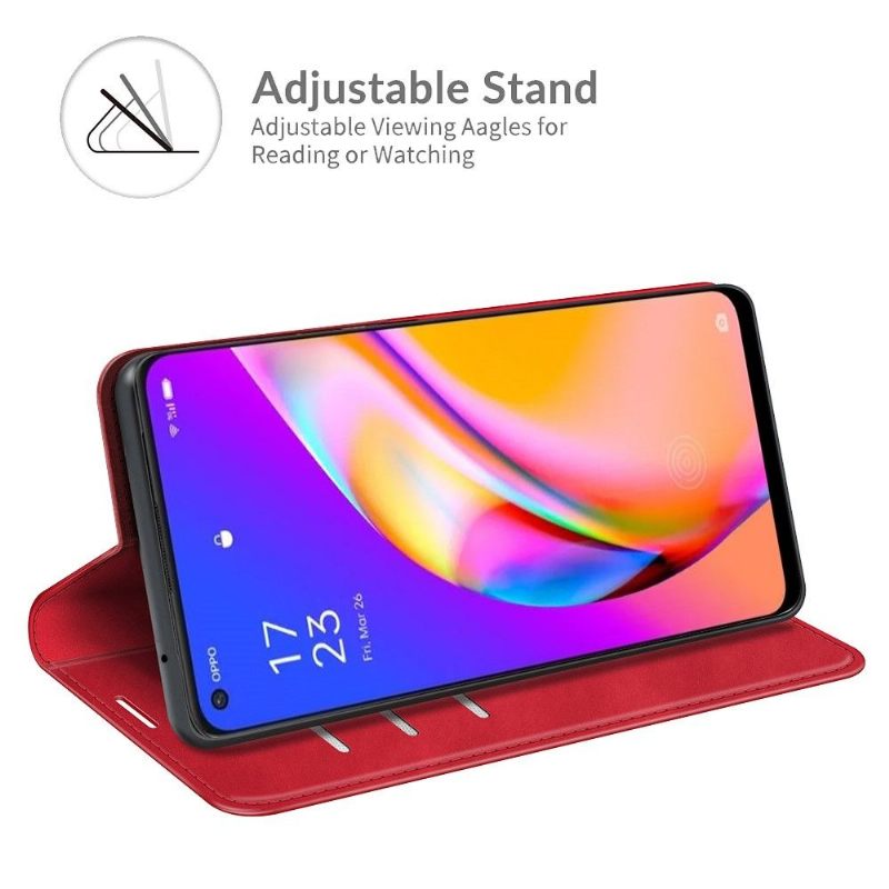 Cover voor Oppo A94 5G Kunstleer Stand Functie