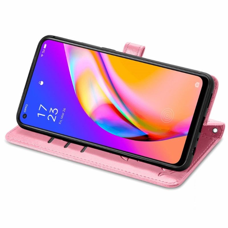 Flip Case voor Oppo A94 5G Ledereffect Met Dierenreliëf