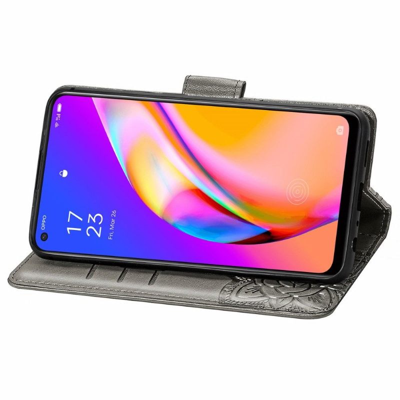 Folio-hoesje voor Oppo A94 5G Vlinder Met Reliëf