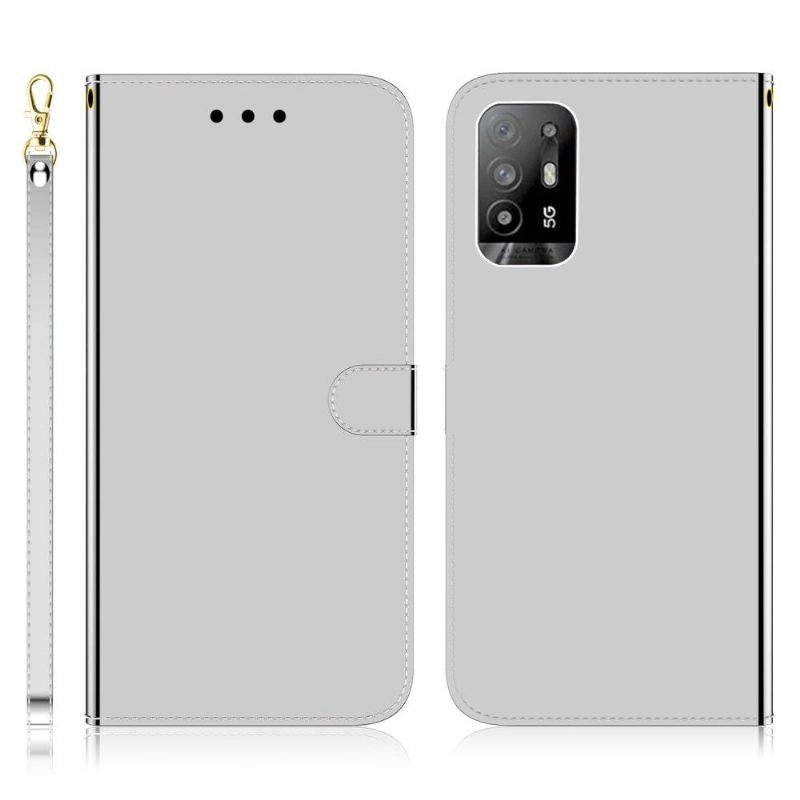 Leren Hoesje voor Oppo A94 5G Bescherming Spiegeleffect Van Kunstleer