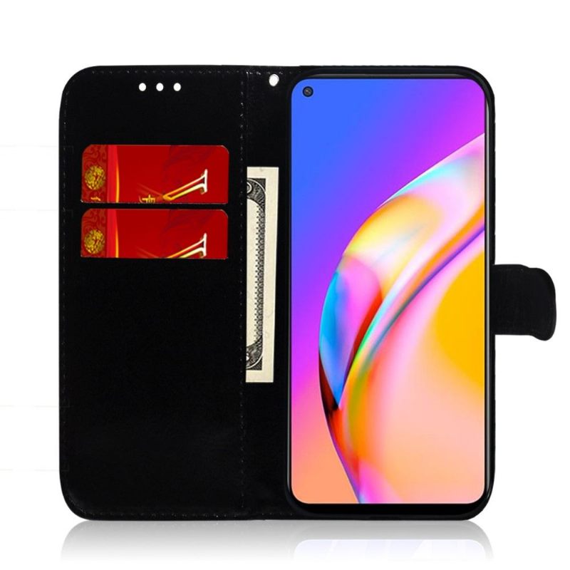 Leren Hoesje voor Oppo A94 5G Bescherming Spiegeleffect Van Kunstleer