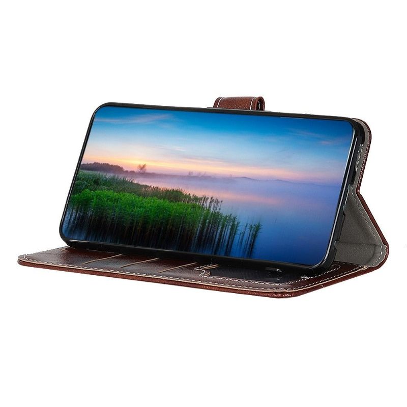 Cover voor OnePlus 8 Pro Luxe Stiksels Met Leereffect