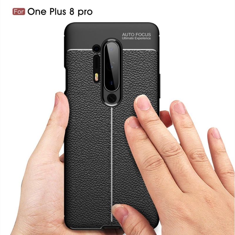 Hoesje voor OnePlus 8 Pro Afwerkingsgel Van Kunstleer