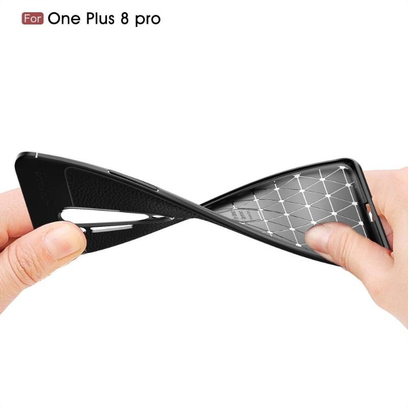 Hoesje voor OnePlus 8 Pro Afwerkingsgel Van Kunstleer